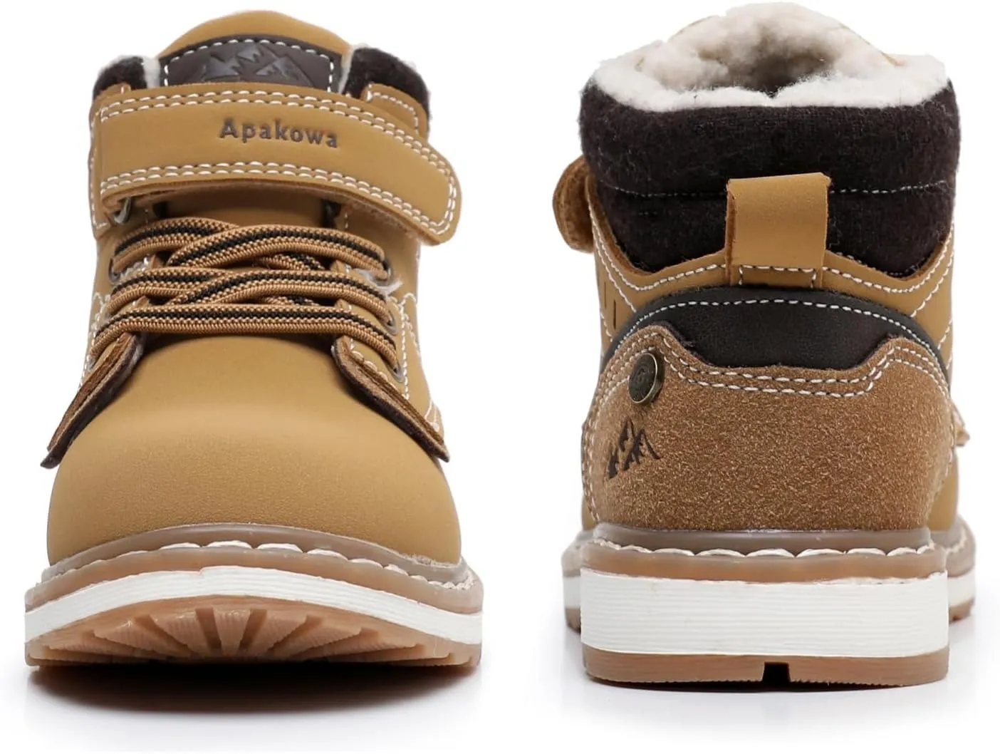 Apakowa Kids Boys Autumn Winter Boots Outdoor Comfort Ankle Work Boots (Toddler/Little Kid/Big Kid)