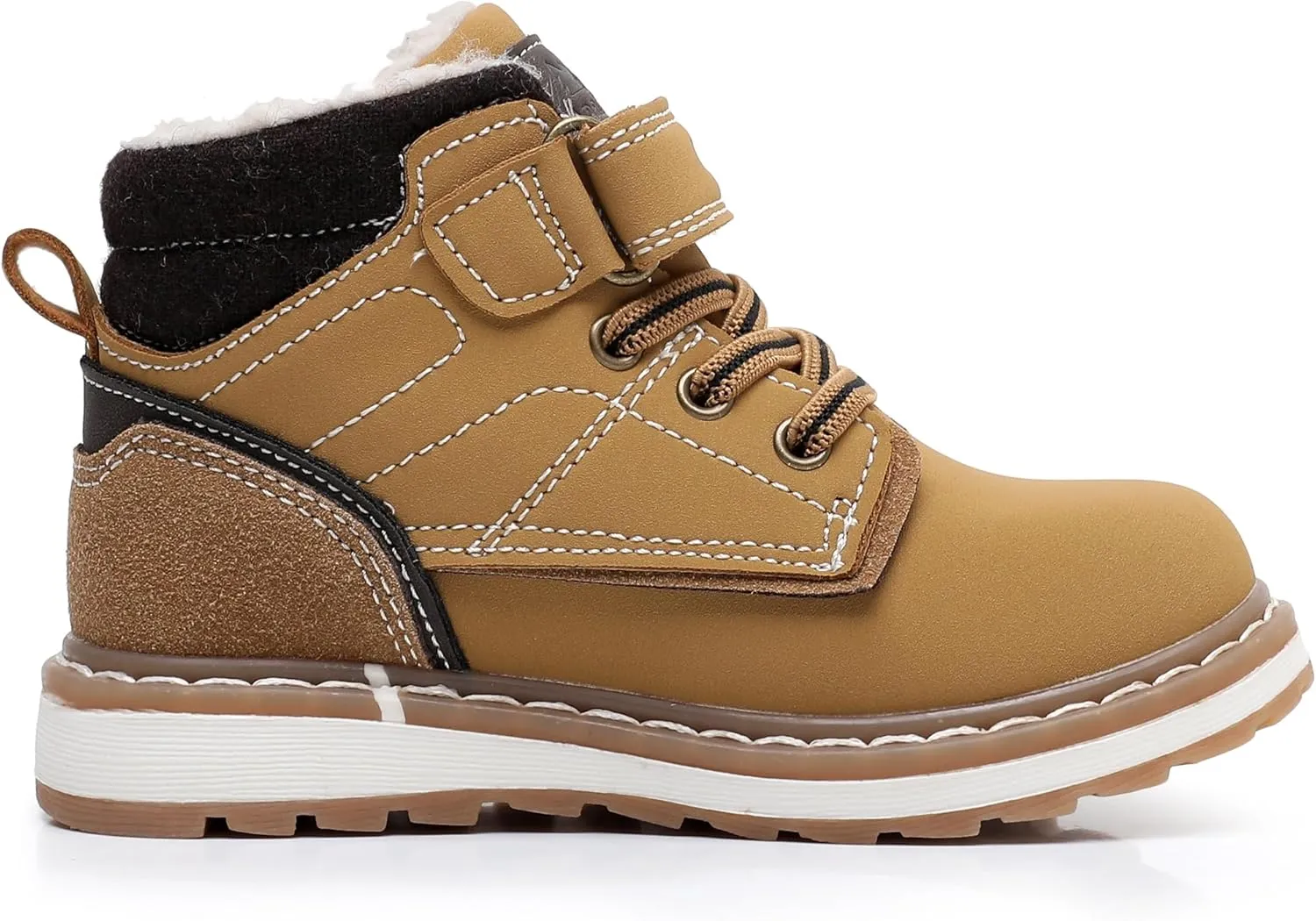Apakowa Kids Boys Autumn Winter Boots Outdoor Comfort Ankle Work Boots (Toddler/Little Kid/Big Kid)