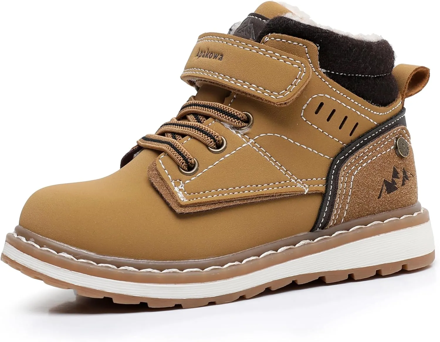 Apakowa Kids Boys Autumn Winter Boots Outdoor Comfort Ankle Work Boots (Toddler/Little Kid/Big Kid)