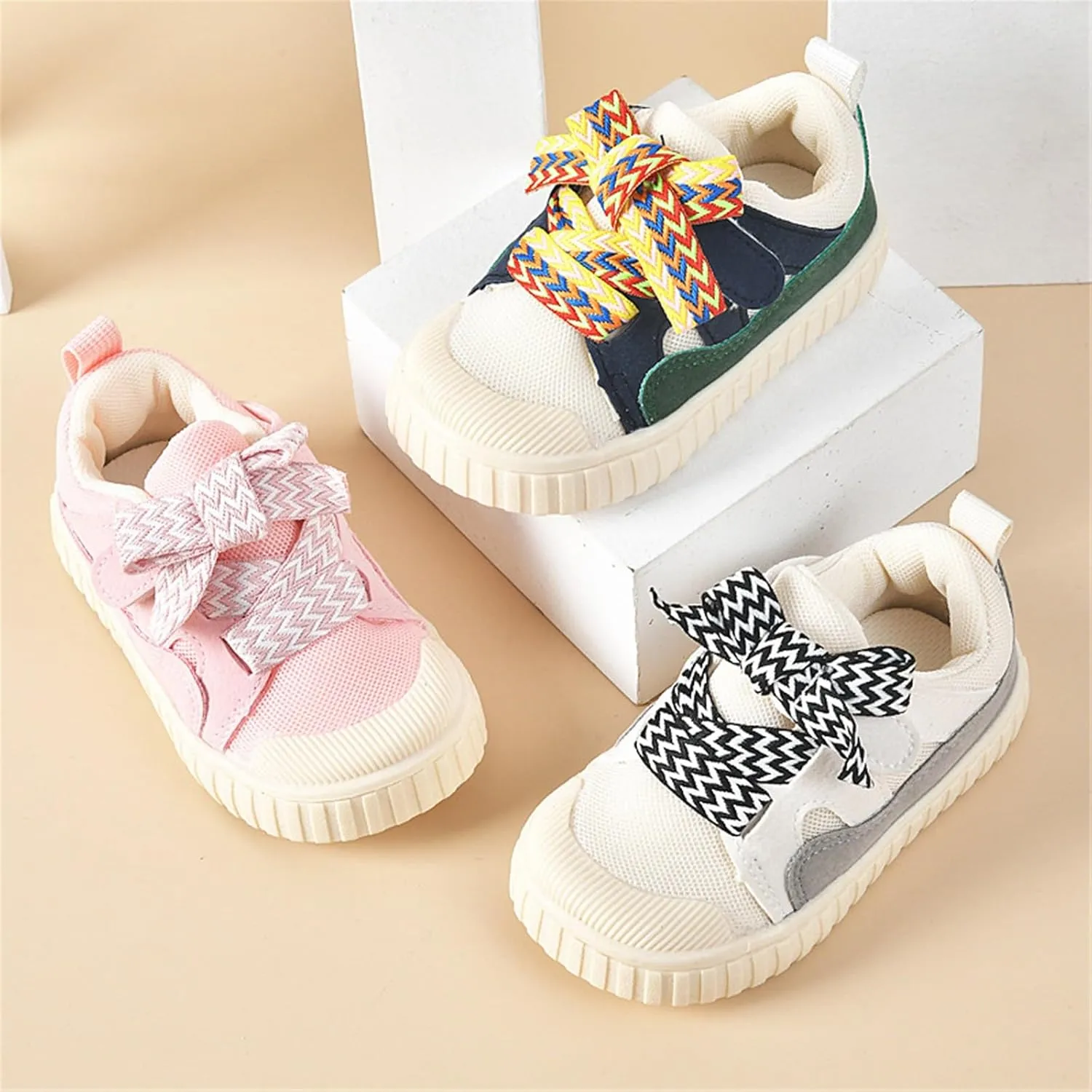 Baby Shoes with Bow Toddler Baby Girls Slip on Platform Sneaker Shoes Fashion Low-Top Tennis Sneakers