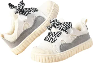 Baby Shoes with Bow Toddler Baby Girls Slip on Platform Sneaker Shoes Fashion Low-Top Tennis Sneakers