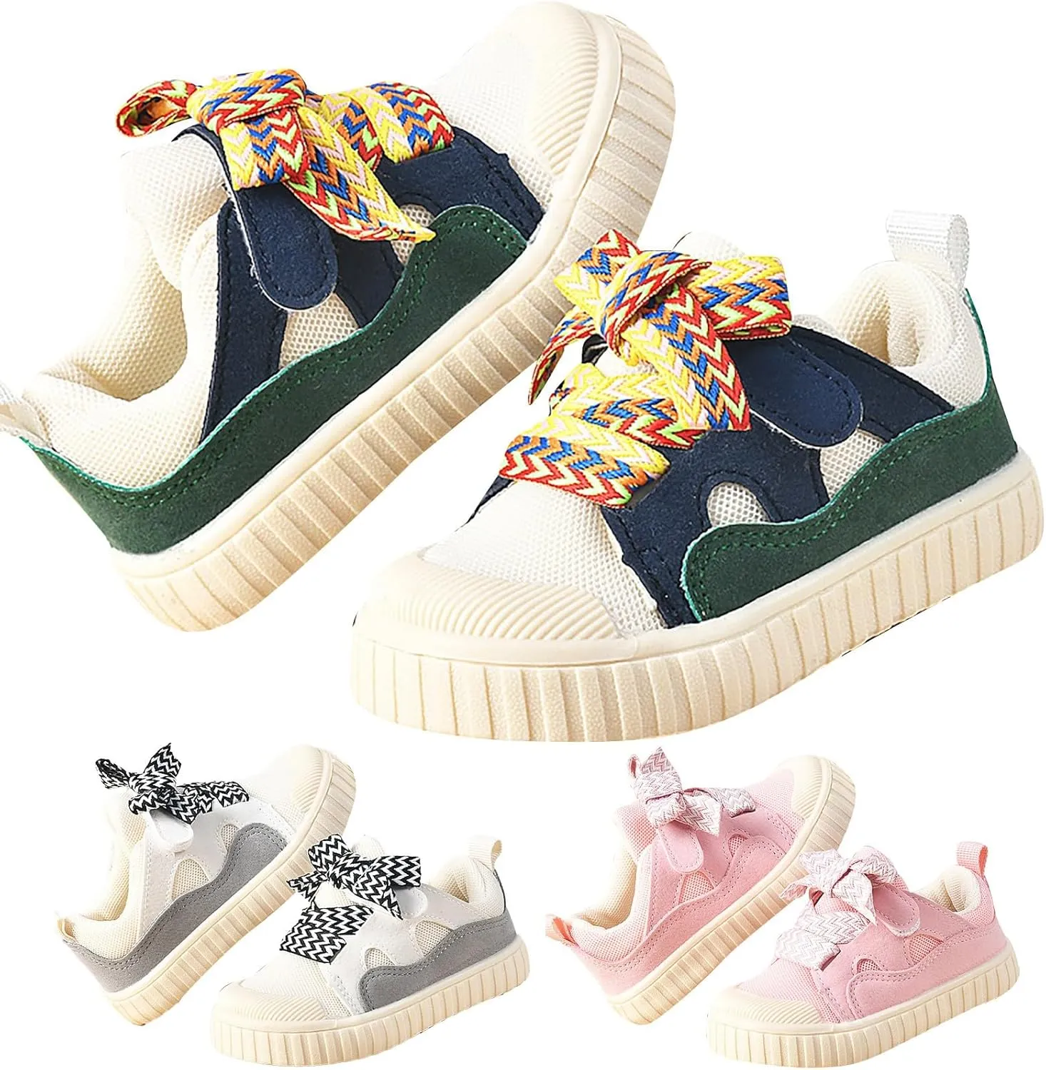 Baby Shoes with Bow Toddler Baby Girls Slip on Platform Sneaker Shoes Fashion Low-Top Tennis Sneakers