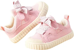 Baby Shoes with Bow Toddler Baby Girls Slip on Platform Sneaker Shoes Fashion Low-Top Tennis Sneakers