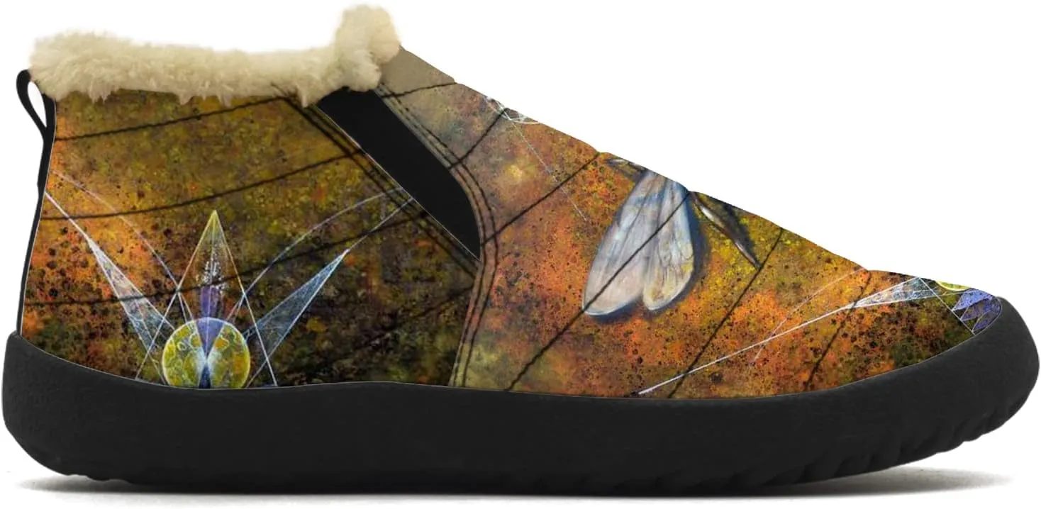 Bee Shoes for Women Men Snow Boots Winter Low Top Fashion Sneakers Slip on Ankle Booties Valentines Day Gifts