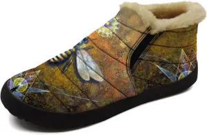 Bee Shoes for Women Men Snow Boots Winter Low Top Fashion Sneakers Slip on Ankle Booties Valentines Day Gifts