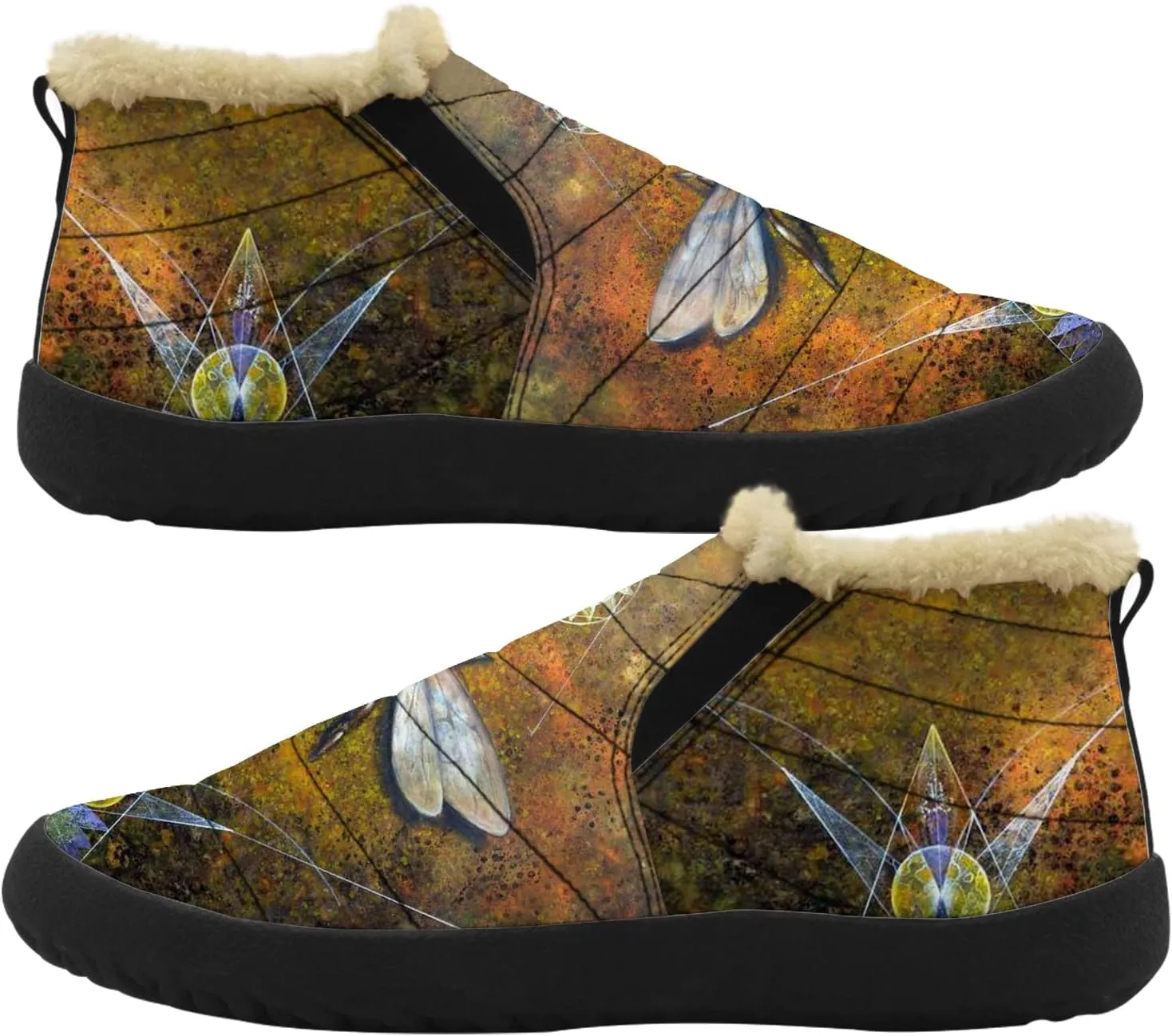 Bee Shoes for Women Men Snow Boots Winter Low Top Fashion Sneakers Slip on Ankle Booties Valentines Day Gifts