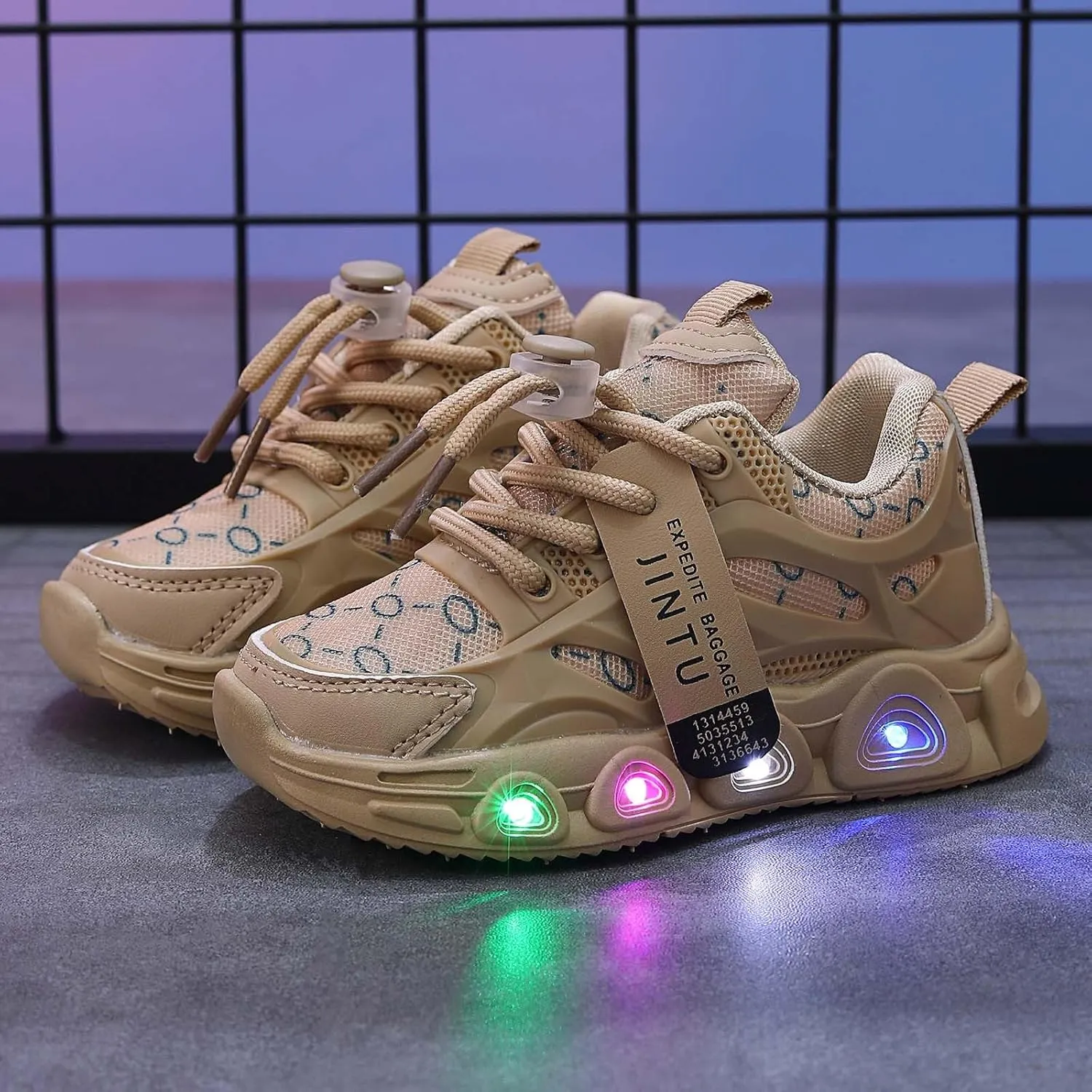 Cathalem Kids Baby Girls Shoes Sneakers LED Light Up Luminous Bowknot Sneakers Winter Warm Sneakers for Toddler 1-6Years