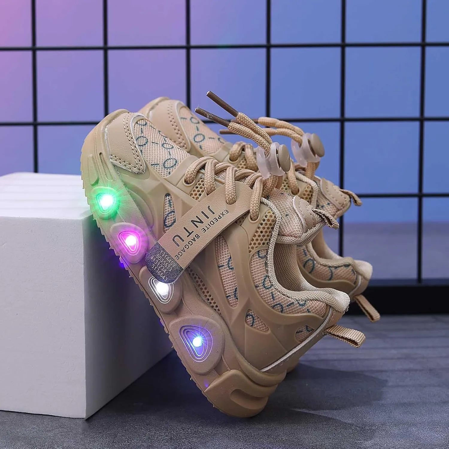 Cathalem Kids Baby Girls Shoes Sneakers LED Light Up Luminous Bowknot Sneakers Winter Warm Sneakers for Toddler 1-6Years