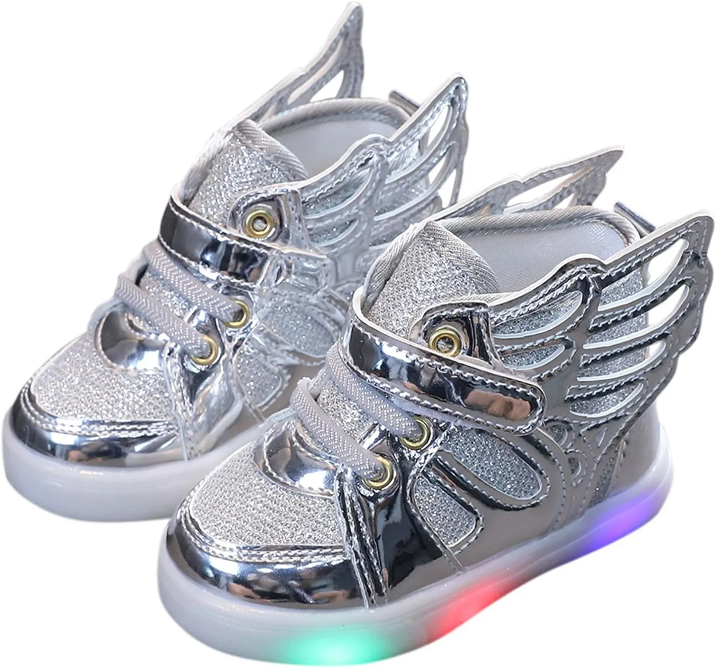 Kids Light up Shoes LED Flashing High-top 𝐖ings Sneakers Boys Girls Trainers for Christmas New Year Party Gift