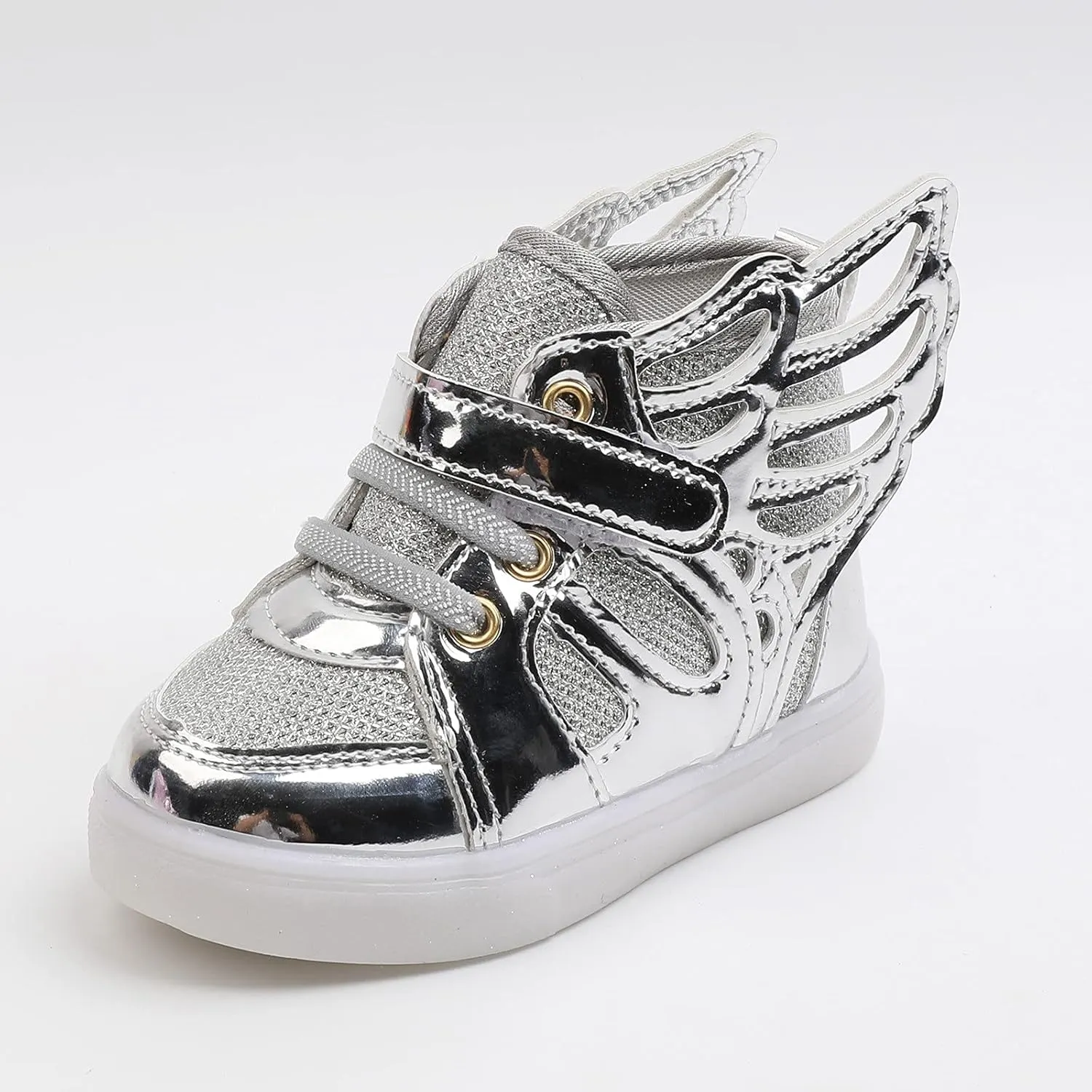Kids Light up Shoes LED Flashing High-top 𝐖ings Sneakers Boys Girls Trainers for Christmas New Year Party Gift