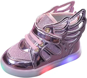Kids Light up Shoes LED Flashing High-top 𝐖ings Sneakers Boys Girls Trainers for Christmas New Year Party Gift