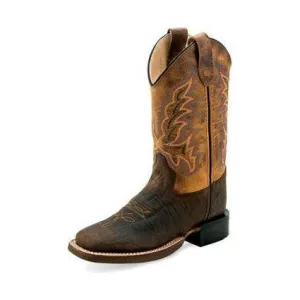 Kid's Old West Brown Natural Cowhide Boot BSC1955