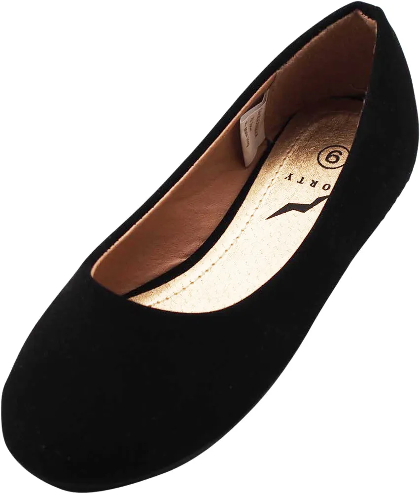 Norty Toddler Girl Fashion Ballerina Ballet Slip-on Flat Shoe - Runs One Size Small