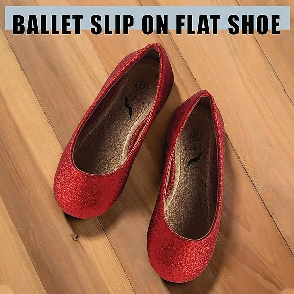 Norty Toddler Girl Fashion Ballerina Ballet Slip-on Flat Shoe - Runs One Size Small