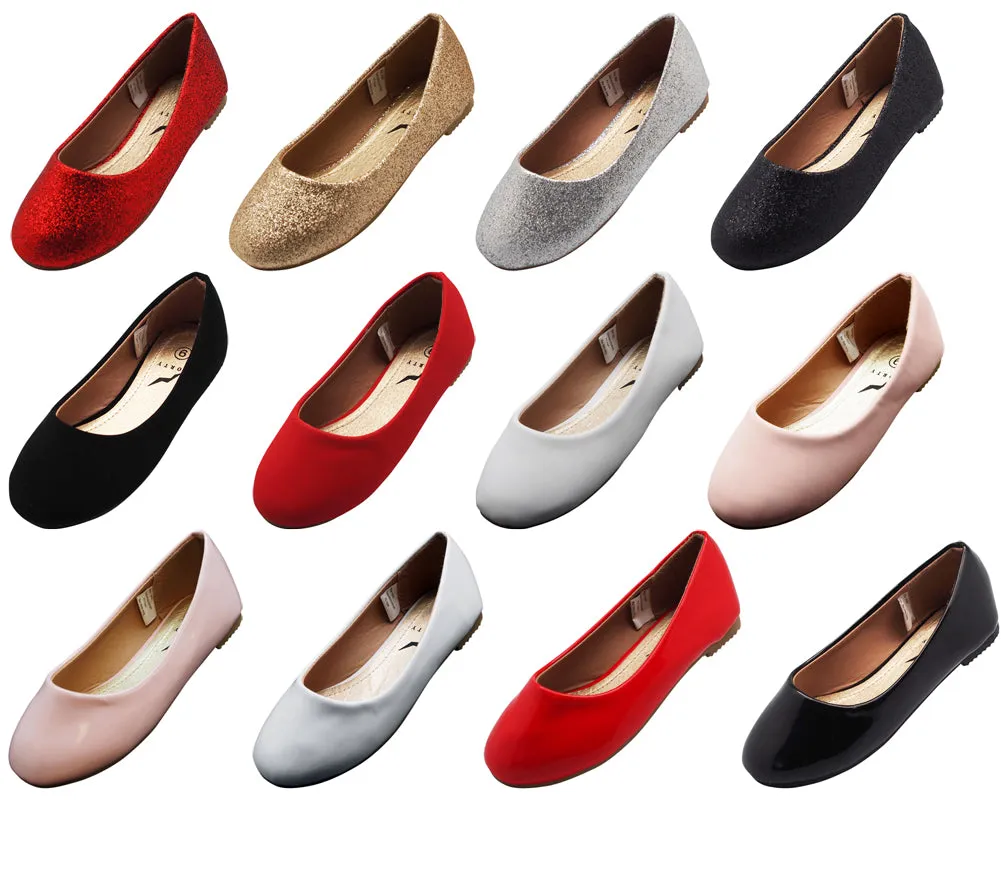 Norty Toddler Girl Fashion Ballerina Ballet Slip-on Flat Shoe - Runs One Size Small