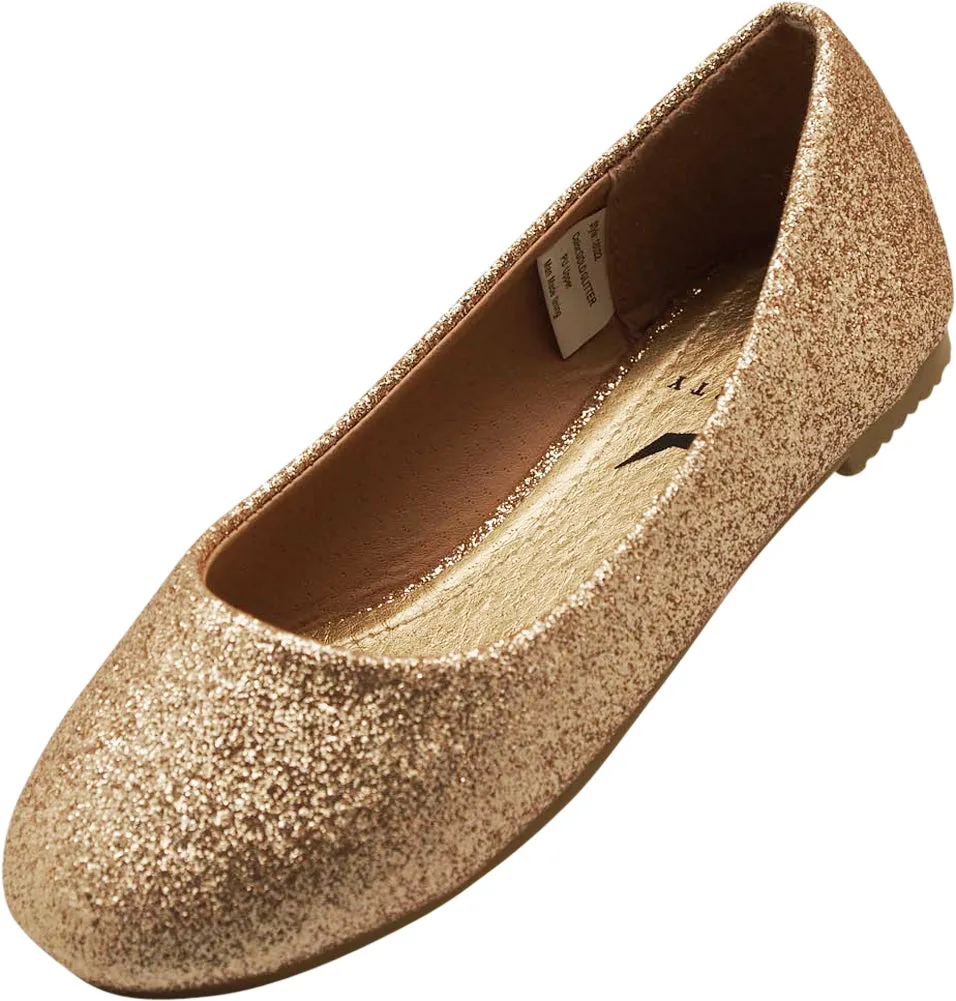 Norty Toddler Girl Fashion Ballerina Ballet Slip-on Flat Shoe - Runs One Size Small