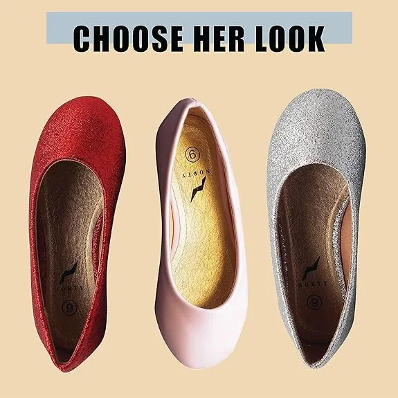 Norty Toddler Girl Fashion Ballerina Ballet Slip-on Flat Shoe - Runs One Size Small