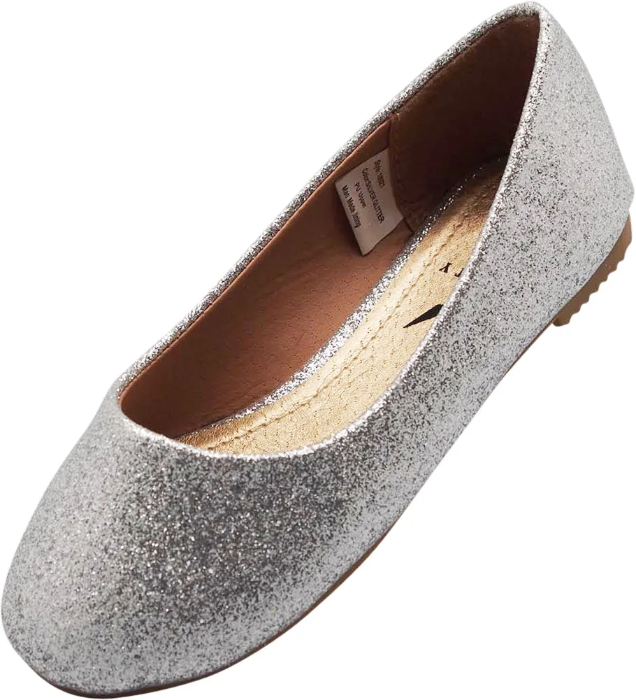 Norty Toddler Girl Fashion Ballerina Ballet Slip-on Flat Shoe - Runs One Size Small