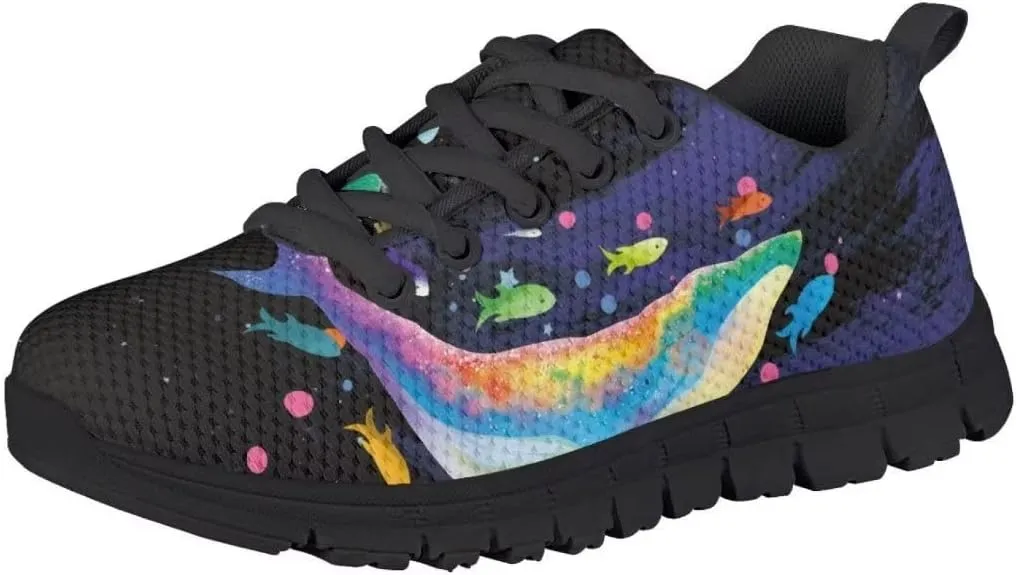 Pinupub 2023 Novelty Sports Shoes for Boys Girls Colorful Print Breathable Soft Lace-up Sneakers