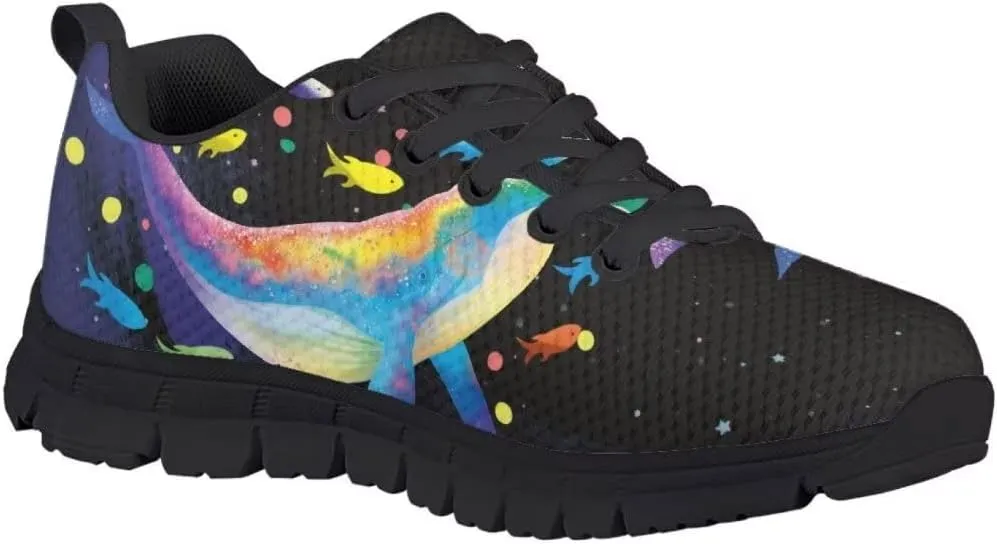 Pinupub 2023 Novelty Sports Shoes for Boys Girls Colorful Print Breathable Soft Lace-up Sneakers