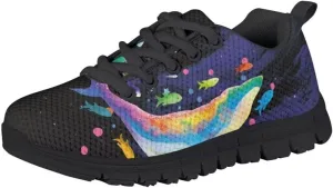Pinupub 2023 Novelty Sports Shoes for Boys Girls Colorful Print Breathable Soft Lace-up Sneakers
