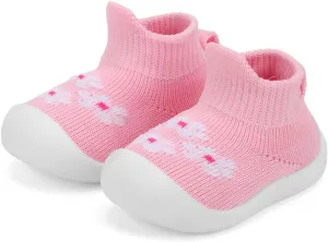 QIETION Baby First-Walking Shoes Trainers Toddler Infant Boys Girls Soft Sole Non Slip Cotton Canvas Mesh Breathable Lightweight TPR Material Slip-on Sneakers Outdoor
