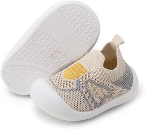WILLFUN Toddler Boy Girl Mesh Sneakers Baby Knitted Walking Shoes Infant Soft Sole Trainers 1-3 Year-Old Little Kid Breathable Outdoor Shoes