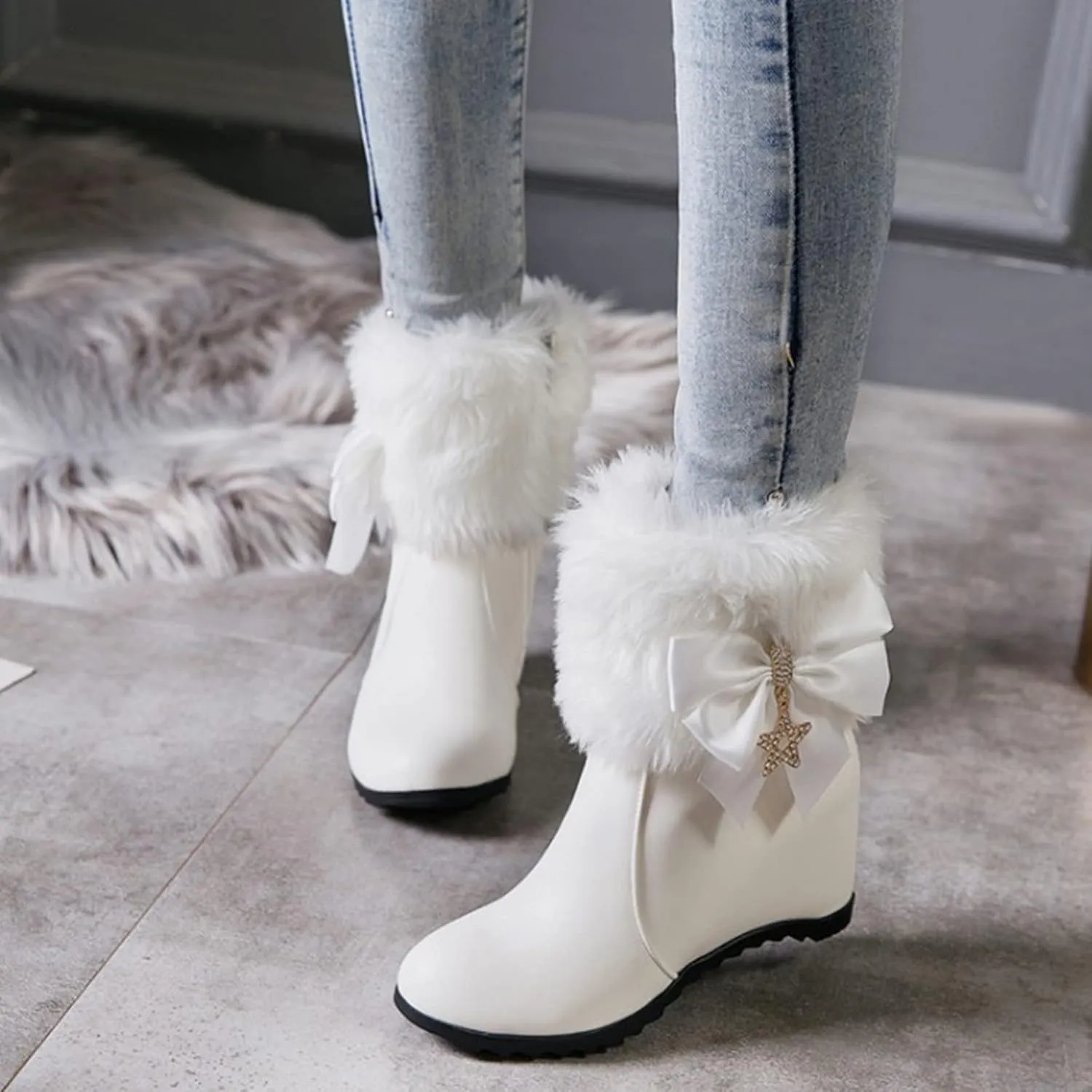 Women Snow Boots Waterproof Snow Boots Insulated Sneaker Boots Platform Trekking Snow Boots Teens Winter Boots