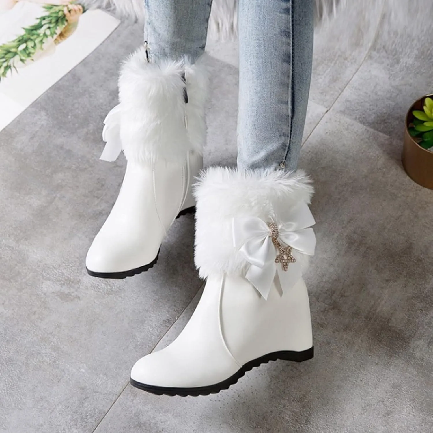 Women Snow Boots Waterproof Snow Boots Insulated Sneaker Boots Platform Trekking Snow Boots Teens Winter Boots